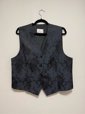 Vintage Floral Vest - Black